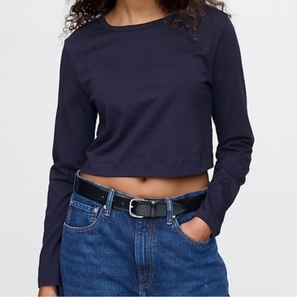 GAP Dark Blue Long Sleeve Crop Tee